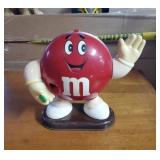 Cute red M&M dispenser approx 9 inches tall