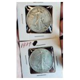 Pair of 1939 Walking Liberty half dollars