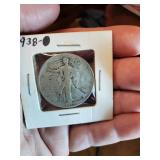 1938 Walking Liberty half dollar