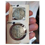 Pair of 1943 Walking Liberty half dollar