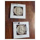 Pair of 1959 Franklin half dollars