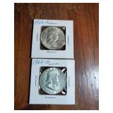 Pair of 1962D Franklin half dollars