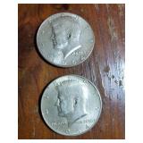 Pair of 1974 Kennedy half dollars