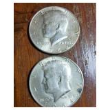 Pair of Kennedy 1964 half dollars