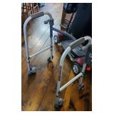 Folding walker with wheels