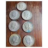 Group of 7 1966 Kennedy half dollars