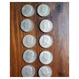 10 1967 Kennedy half dollars