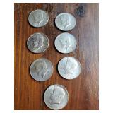 Group of 7 1969 Kennedy half dollars