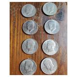 1974 Kennedy half dollars & 7 bicentennial