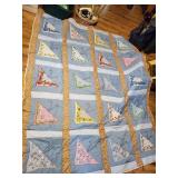 Handmade pieced and quilted butterfly quilt full