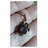 Deep purple vintage costume necklace