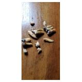 A group of teeth some have gold