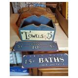 Towels 5cent basket and signs