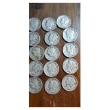 Group of various year Mercury head dimes 15 dimes