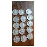 Group of various year Mercury head dimes 15 dimes
