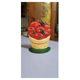 Heavy metal apple decor approx 9 inches tall