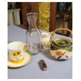 Teapot, knife, milk jar and more