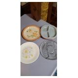 Glass relish plate and others