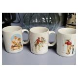 3 Norman Rockwell coffee cups