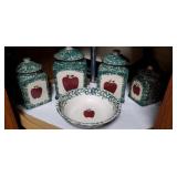 Grouping of apple decor