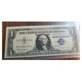 1957 B Silver certificate 1 dollar bill