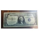 1957 B Silver certificate 1 dollar bill