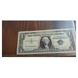 1957 A series Silver certificate 1 dollar bill