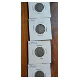 Group of 4 1906 V nickels