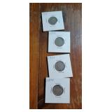 Group of 4 1901 V nickels