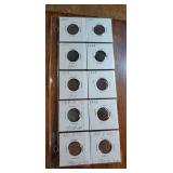 Various group of pennies some are Indian head