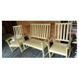 Group of 2 rocking chairs and rocking bench
