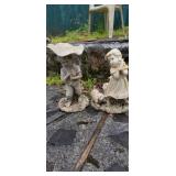 Little boy and girl resin statues approx 20