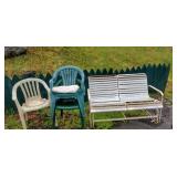 Group of chairs and glider