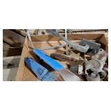 Rollers, scrapers, and door handle