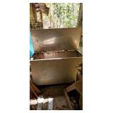 Aluminum storage box & contents  approx size is