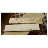 Pair of marble back splashes approx 21 inches x 4