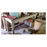 Good work table approx size is 78 inches long x