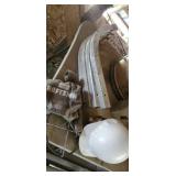 Ladder supports, sawdust catchers & safety hat