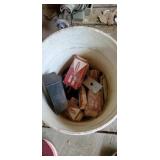 Bucket of electrical supplies