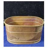 Copper boiler flower pot 24 X 14 X 12 inches.