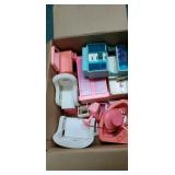 Group of Barbie house furniture