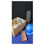 Hard hat, saw blade cover Nd misc