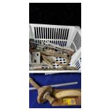 Hinges, screwdrivers, lug wrench, wheel puller &