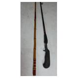 Zebco rod & a bamboo rod approx 5
