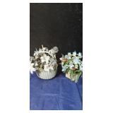 Pair of floral basket arrangements