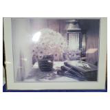 Floral and book print approx 28 x 22 inches