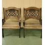 Nice pair of wrought iron and wood chairs