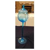 18 inch tall delicate blue decorative vase