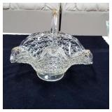 Beautiful glass basket with circle pattern approx