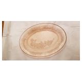 Cabbage rose depression glass serving plate